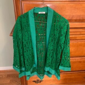 Meaveor Green Lace Open Cardigan